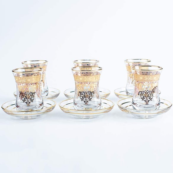 6 verres à thé turc or_1