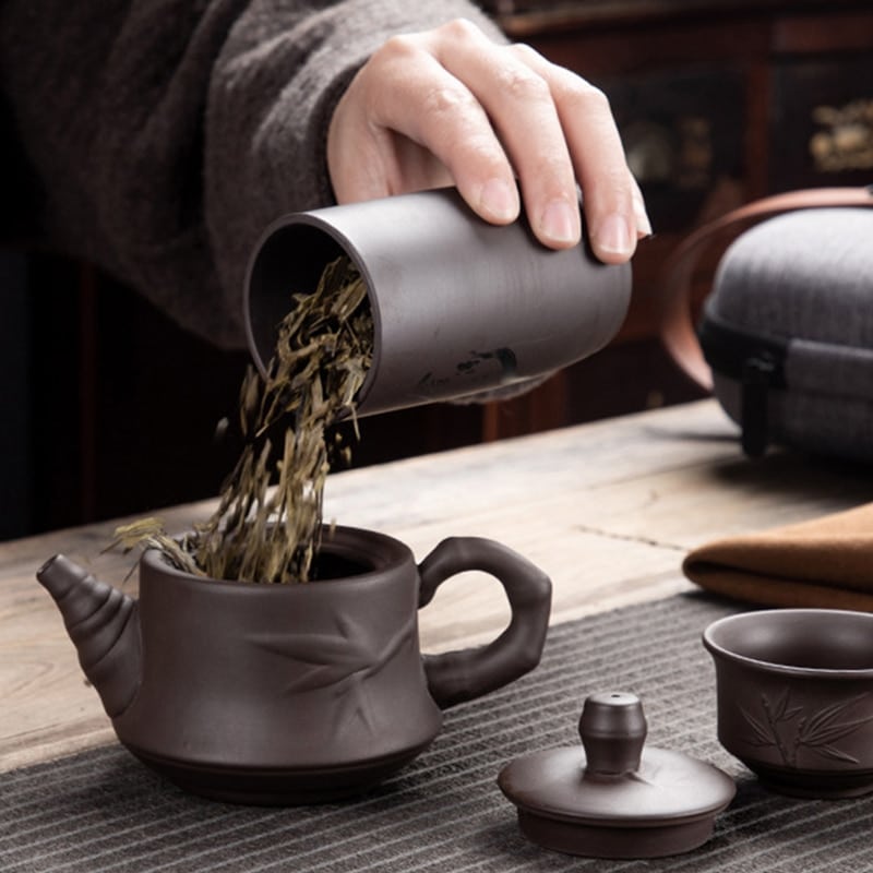 Kit Voyage Bleu : Service à thé en porcelaine Chinois_3