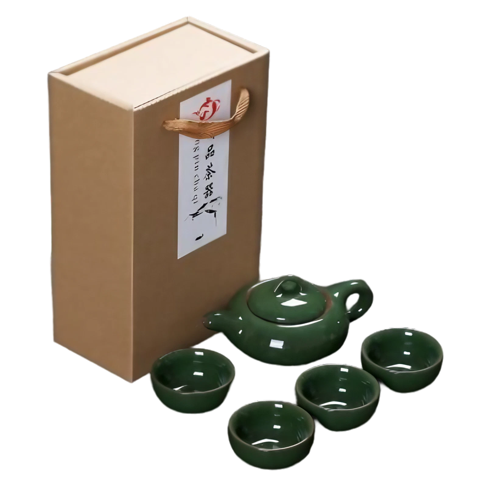 Service à thé complet en céramique Chinois vert