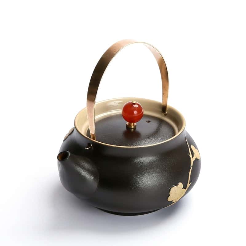 Théière en poterie Japonaise foncé_2