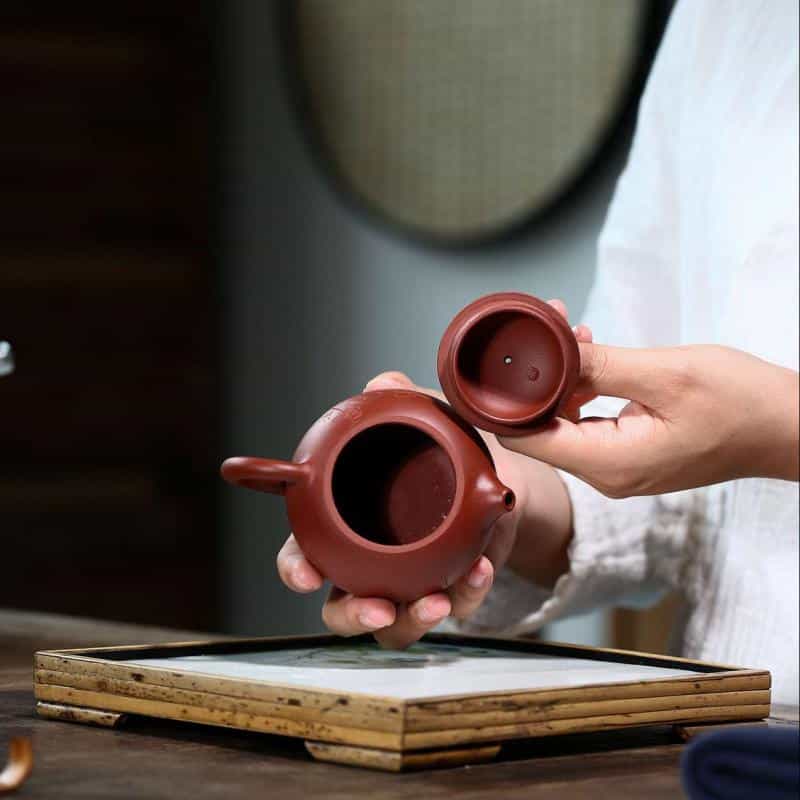 Théière à thé en argile rouge faite à la main 160ml_4