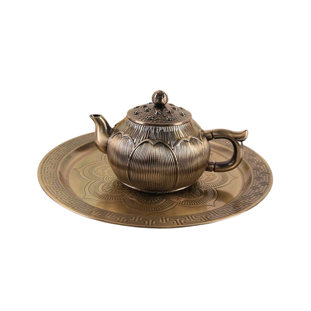 Service à thé marocain rétro en alliage de Lotus