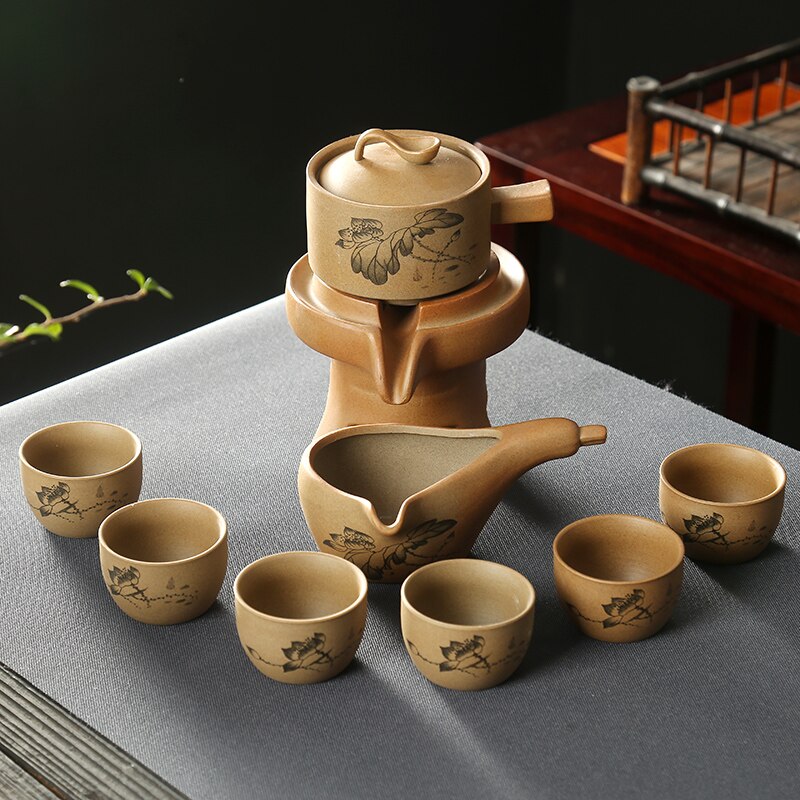 Service à thé turc de voyage en céramique 8 pièces Beige China