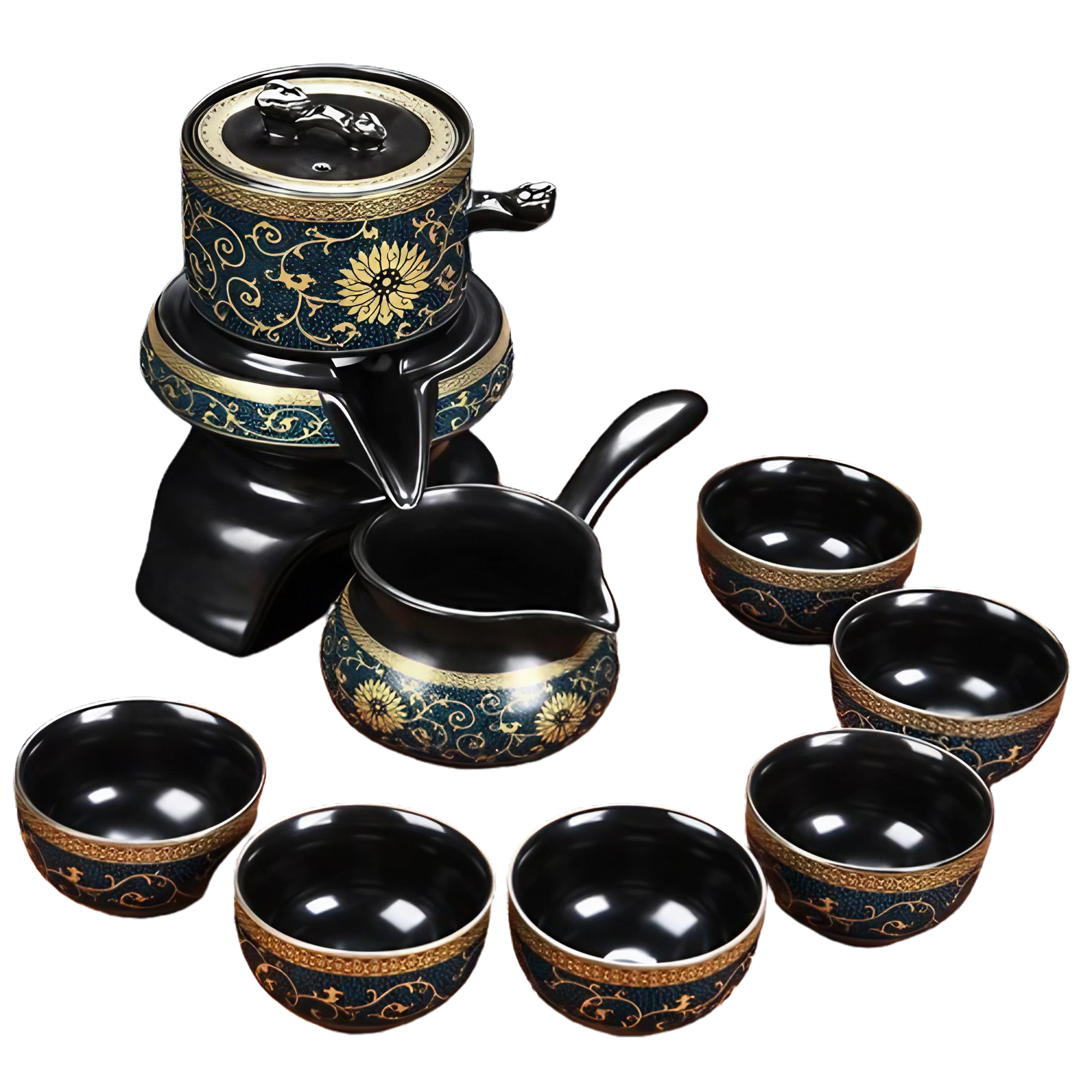 Service à thé turc de voyage en céramique