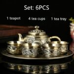 Service à thé turc en bronze Antique_5