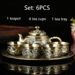Service à thé turc en bronze Antique_6