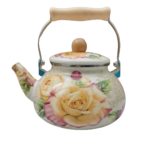Belle théière turque en émail à motif avec poignée ergonomique 145