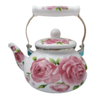 Belle théière turque en émail à motif avec poignée ergonomique 144