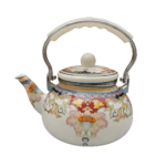Belle théière turque en émail à motif avec poignée ergonomique 139