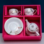 Luxueux service à thé en porcelaine à motif anglais_9