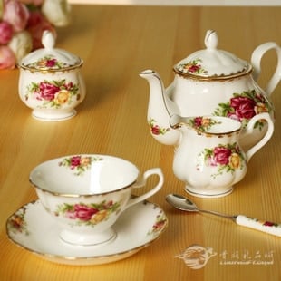 Service à thé anglais Jingdezhen en porcelaine_1