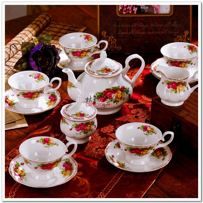 Service à thé anglais Jingdezhen en porcelaine_2