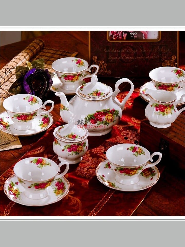 Service à thé anglais Jingdezhen en porcelaine_4