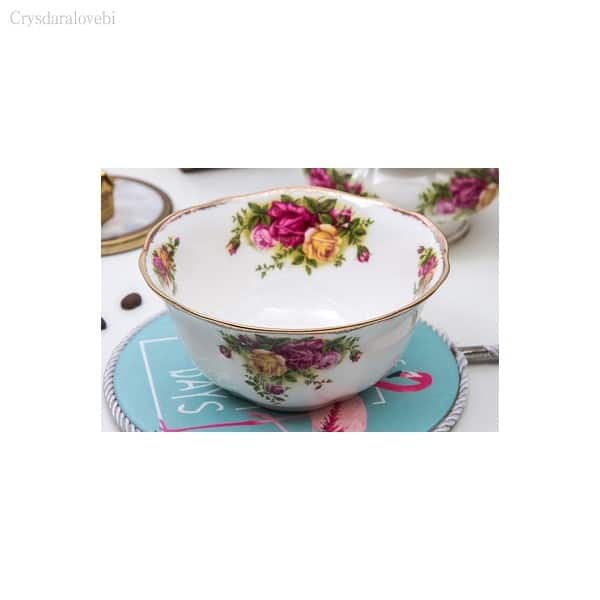 Service à thé anglais ancien en porcelaine à motif floral Bol