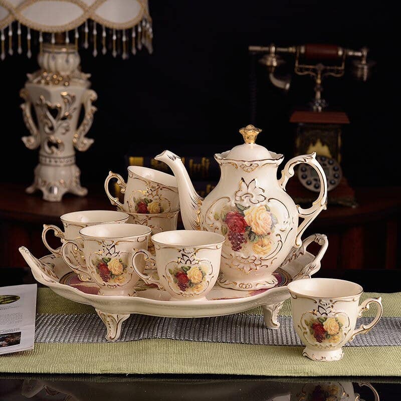 Service à thé anglais vintage en porcelaine_4