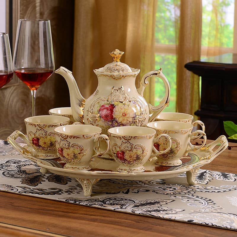 Service à thé anglais vintage en porcelaine_9