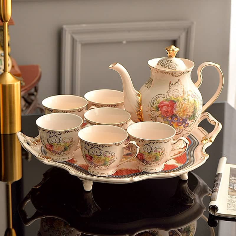 Service à thé anglais vintage en porcelaine Lot 1