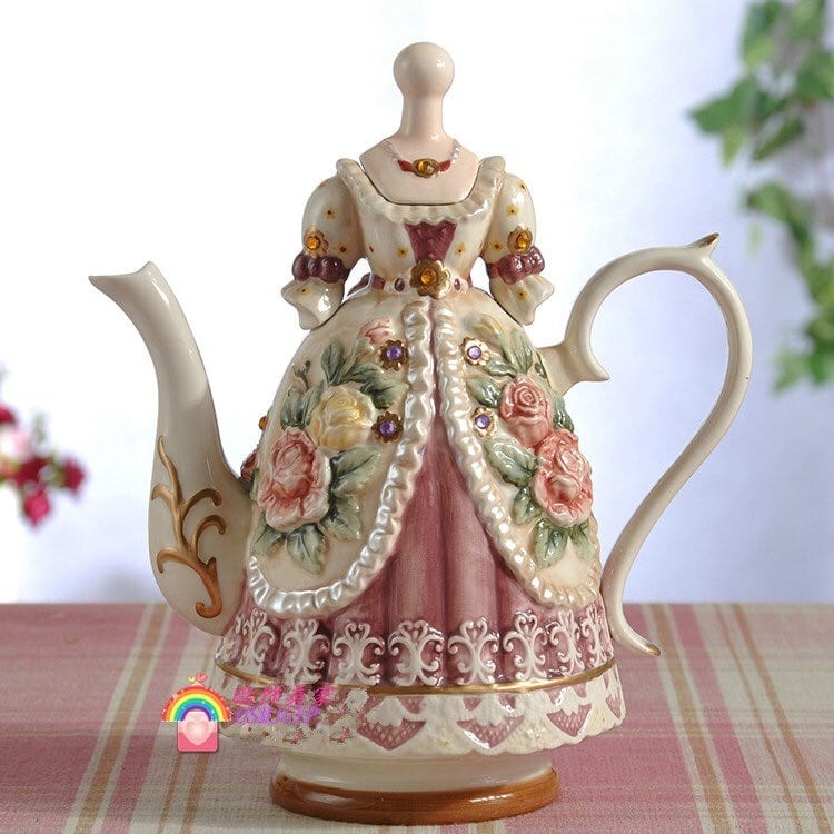 Service à thé vintage anglais style robe de beauté noble Beige rose