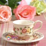 Service à thé vintage anglais style robe de beauté noble Fleur beige