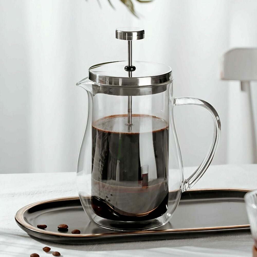 Théière Bincoo portable à double pression en verre épaissi 3