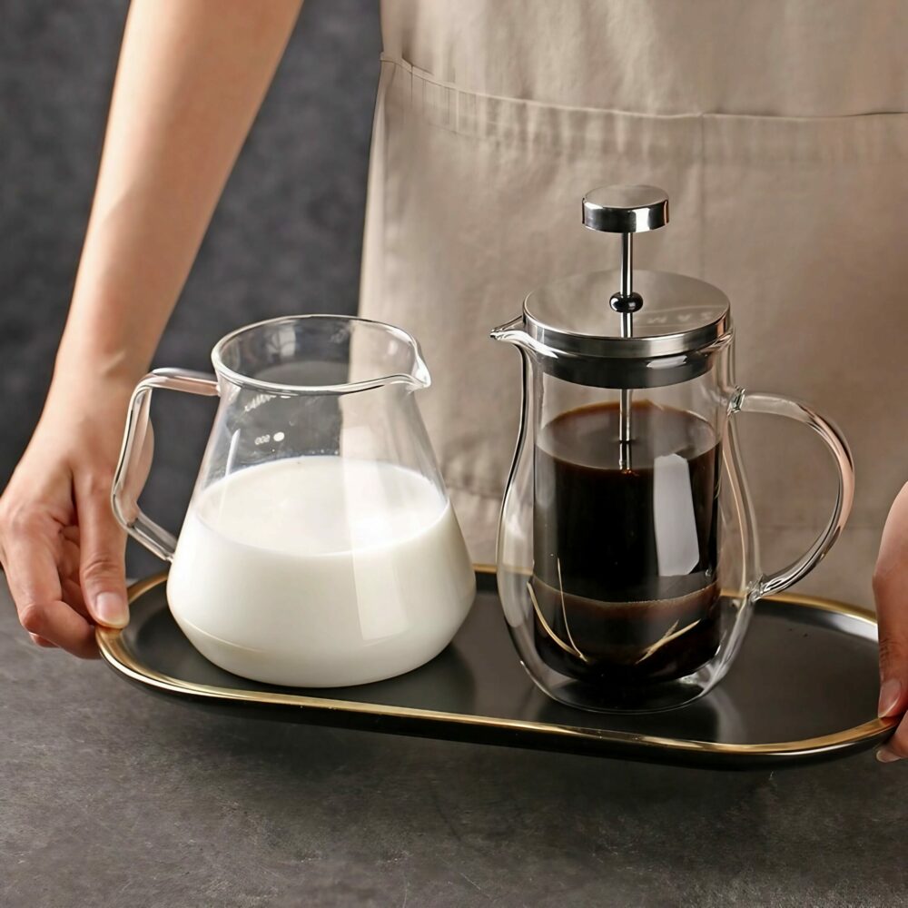 Théière Bincoo portable à double pression en verre épaissi 6