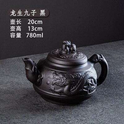 Théière Yixing en céramique d'argile violette de grande capacité_11