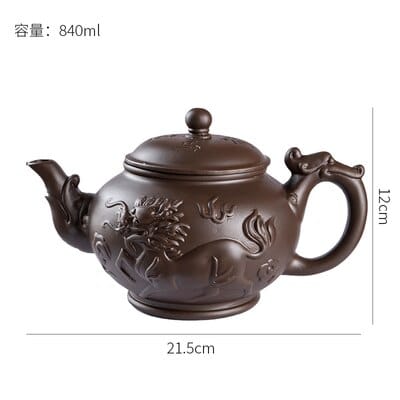 Théière Yixing en céramique d'argile violette de grande capacité_13