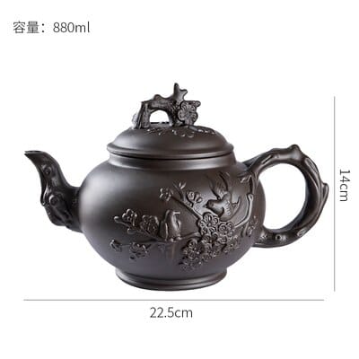 Théière Yixing en céramique d'argile violette de grande capacité_26