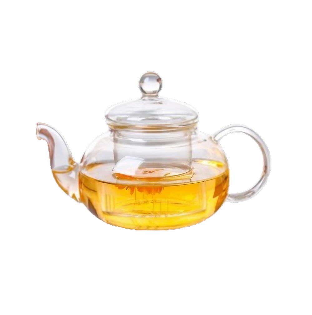 Théière à fleurs en verre résistant avec infuseur à grande capacité 35
