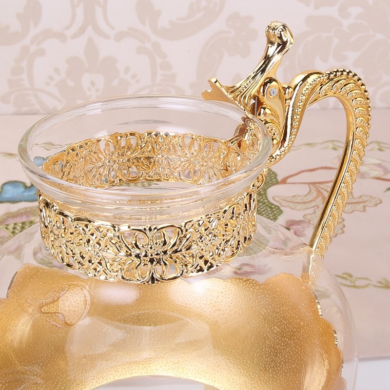 Théière de cuisine orientale en verre doré, style Européen 7