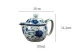 Théière en Grès avec motif de fleurs_14