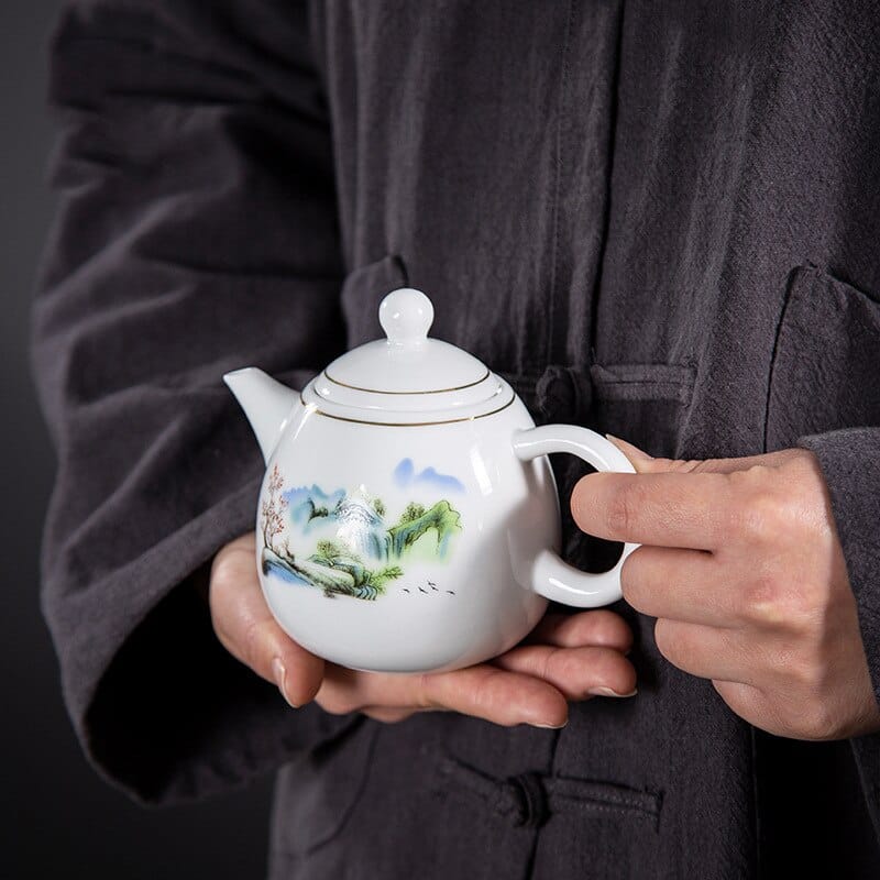 Théière en porcelaine de haute qualité, avec filtre à thé_5