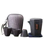Théière gaiwan en céramique, portable avec sac de voyage 7