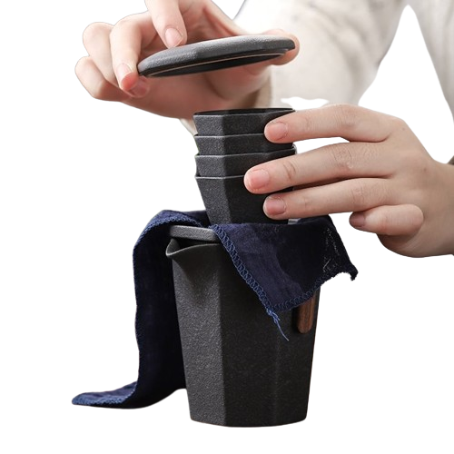 Théière gaiwan en céramique, portable avec sac de voyage 5
