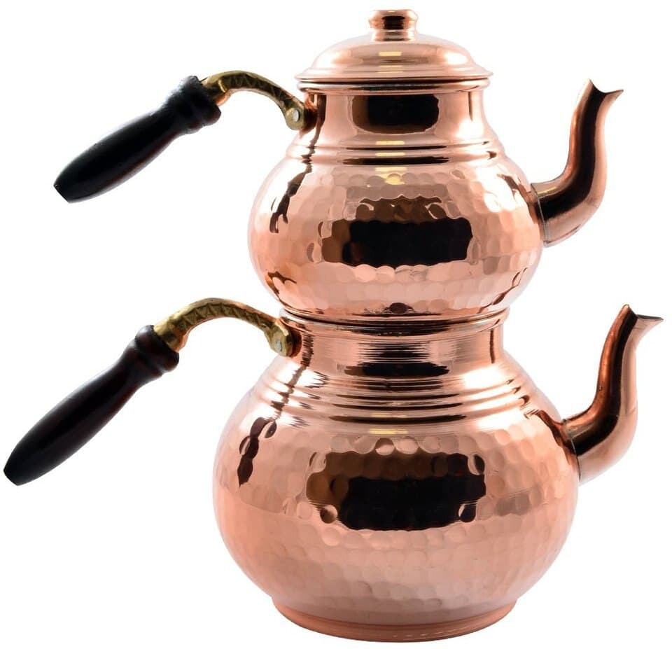 Théière marocaine en cuivre brillant martelé_1