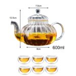 Théière orientale citrouille en verre rayé avec infuseur_6