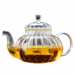 Théière orientale citrouille en verre rayé avec infuseur_7