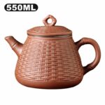 Théière sculptée style chinois en argile violette à grande capacité_13