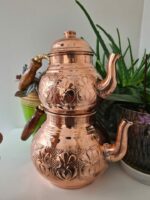 Théière turque en cuivre martelé style oriental vintage_5