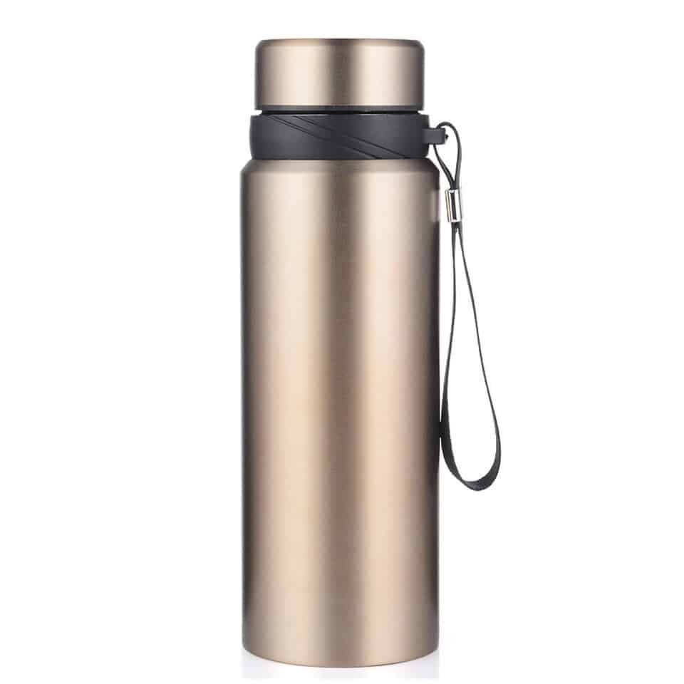 Thermos isotherme portable avec sangle 1litre Doré 1000ML Chine